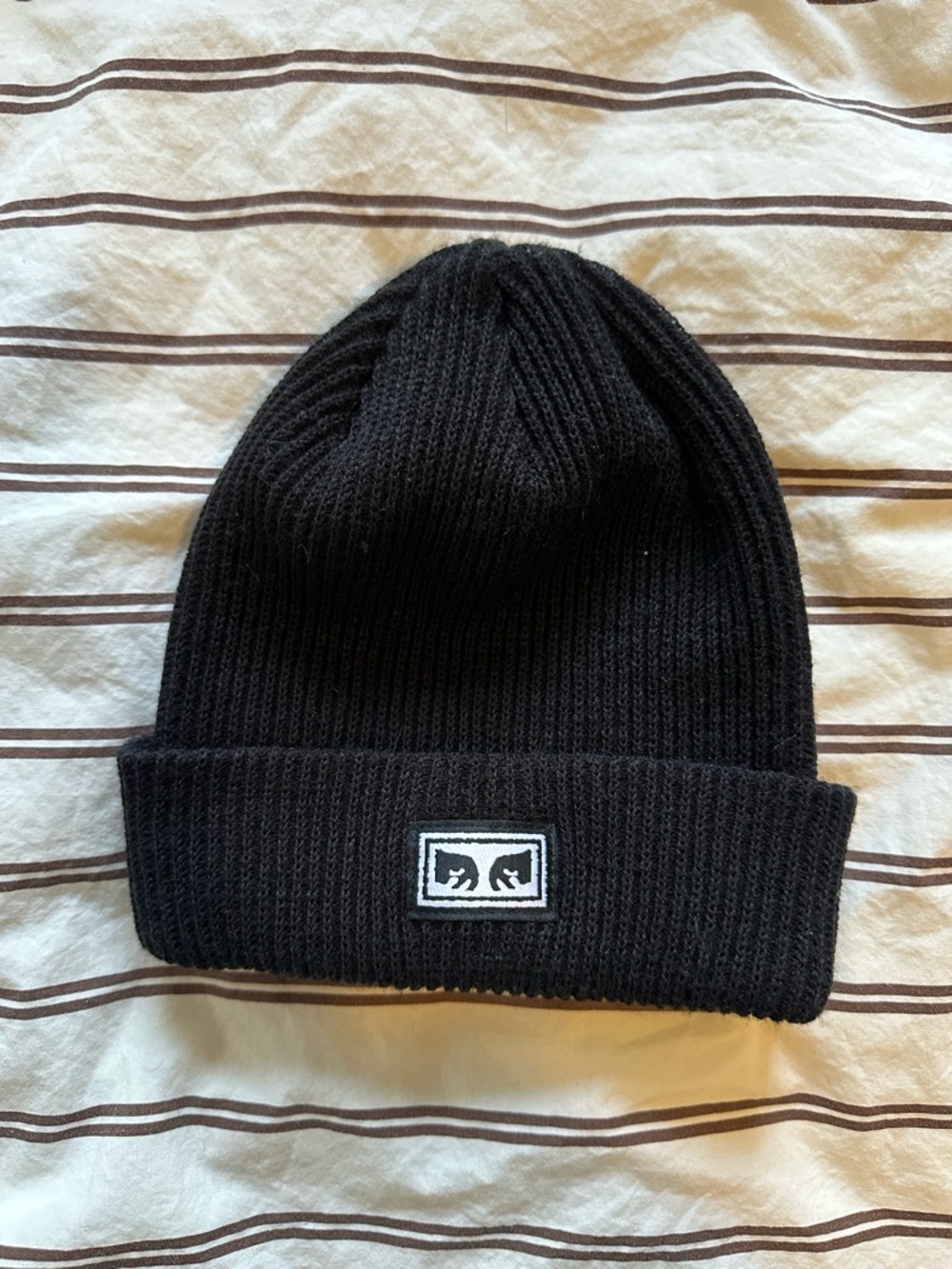 Obey Black Knit Cuffed Beanie